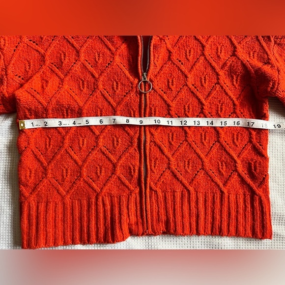 Pink Rose Women’s Orange Cozy Turtleneck Knit Zip Up Sweater Size XS - Picture 5 of 14